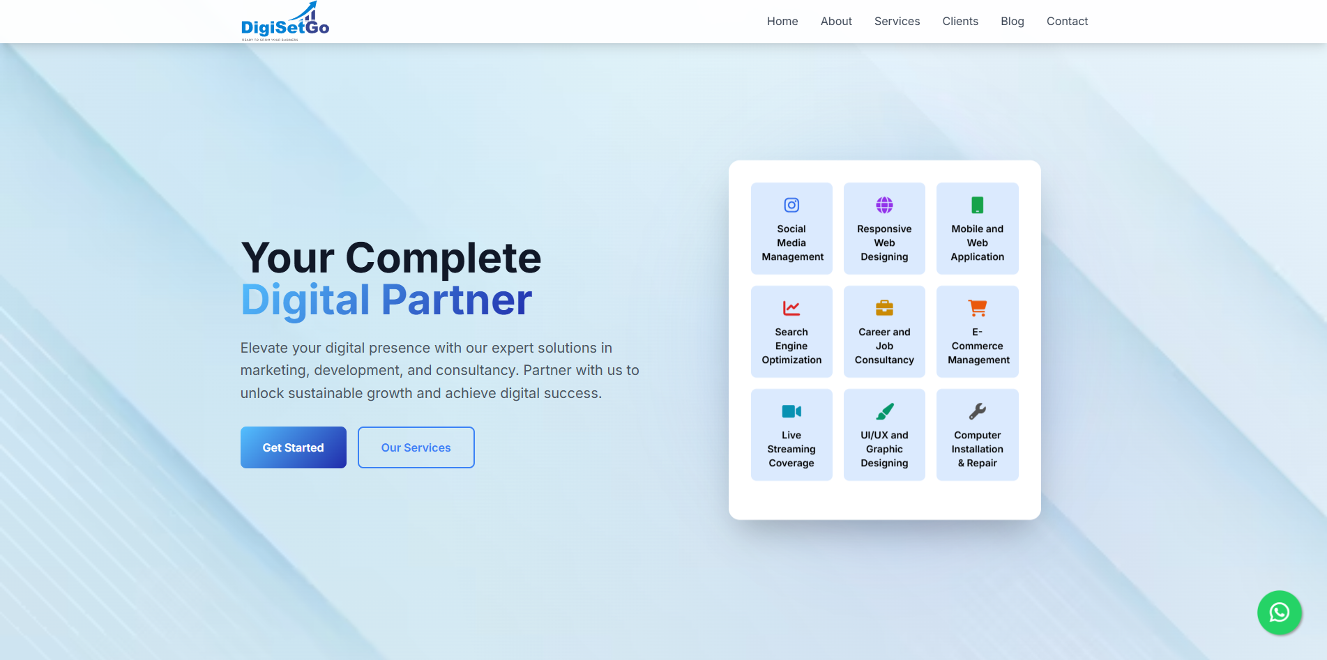 DigiSetGo official website design